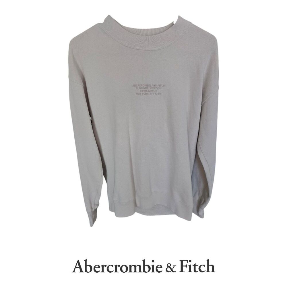 Vintage Abercrombie & Fitch Grey Micro Logo Crewneck Sweatshirt Small Y2K 90s - Picture 6 of 7
